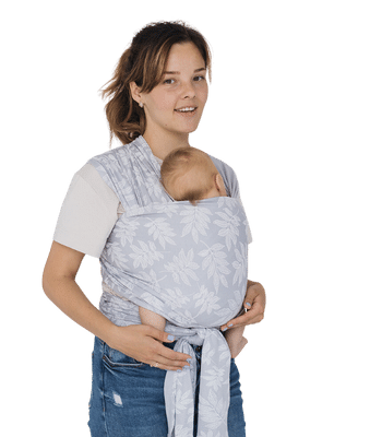 fular elastico de modal love and carry con detalle de ergonomia para el bebe
